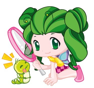 a digital illustration of a cute baby