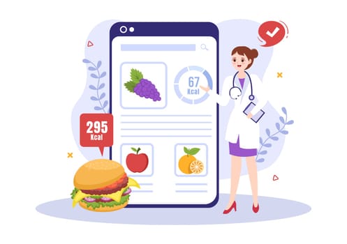 Nutrition Store with Dietary Supplement of Vitamins and Minerals such as Fresh Fruit or Vegetables Template Hand Drawn Cartoon Flat Illustration