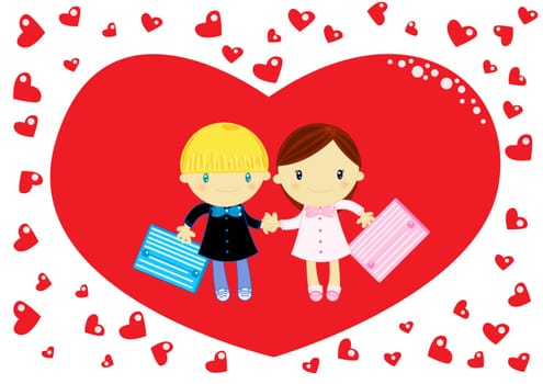 Children In Love, Children Playing, Kiddie Love