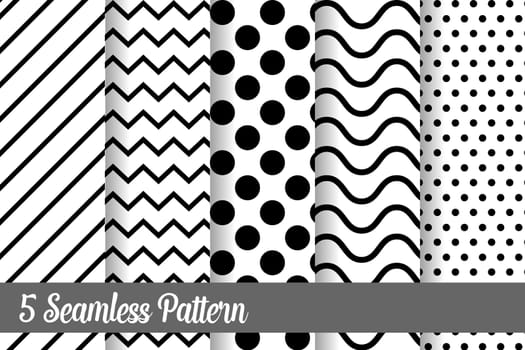 5 seamless pattern set fashion abstract paper art trending artwork