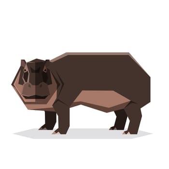 Vector image of the Flat geometric Hippopotamus