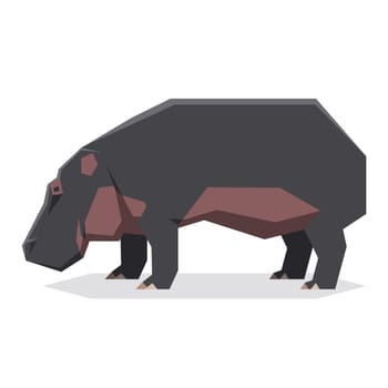 Vector image of the Flat geometric Hippopotamus2
