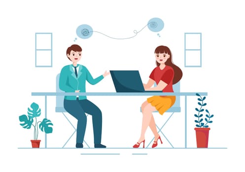 Life Coach for Consultation, Education, Motivation, Mentoring Perspective and Self Coaching in Template Hand Drawn Cartoon Flat Illustration