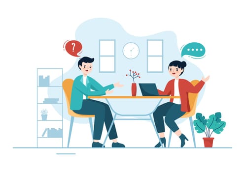 Life Coach for Consultation, Education, Motivation, Mentoring Perspective and Self Coaching in Template Hand Drawn Cartoon Flat Illustration