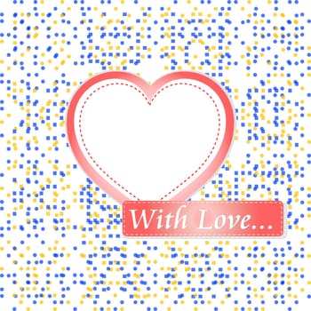 retro pastel mosaic love heart. st. valentine vector theme