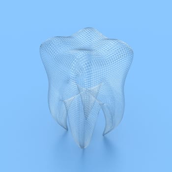 Illustration of structure of human tooth on a white background