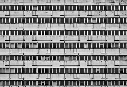 dilapidated vacant slab building in the centre of Berlin