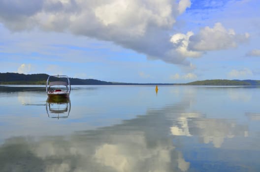 small motorboat at myalllake