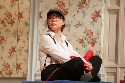 Simone Rethel (Oda),photo rehearsal "Der Kuschattenmann"",Komoedie Winterhuder Faehrhaus Hamburg,20.05.2015,""Der Kurschattenmann"""