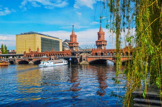 The Oberbaumbruke bridge connects the districts of Kreuzberg and Friedrichshain over the river Spree at Berlin, Germany April 30 2015