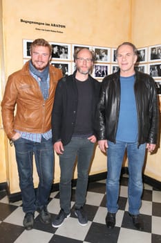 Anton Pampushnyy,Stefan Krohmer (director) and Aleksei Guskov,premiere of the film "Maedchen im Eis"" at Abaton Kino,Hamburg,21.05.2015"