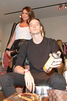The designer "International Poni"" (buergerlich Tronje van Ellen) with Sabia Boulahrouz,Gala VIP Fashion Night at Petra Teufel in the Hohen Bleichen,Hamburg,20.05.2015"
