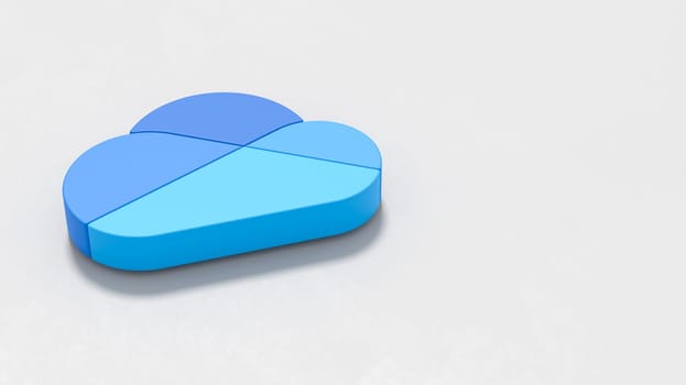 Microsoft Onedrive Logo 3D Symbol Shape on Plastered Light Gray Background with Copy Space 3D Illustration