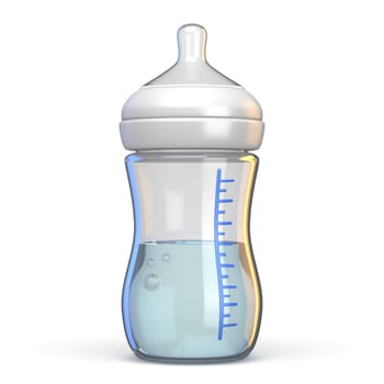 Baby bottle opened 3D rendering illustration isolated on white background