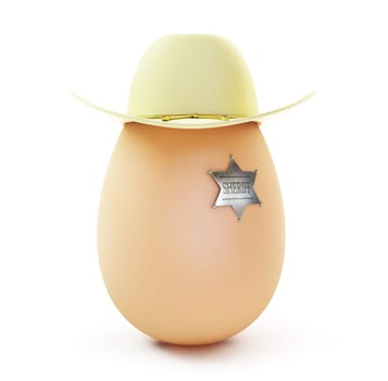 egg sheriff hat  on a white background