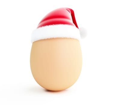 egg santa hat isolated on a white background