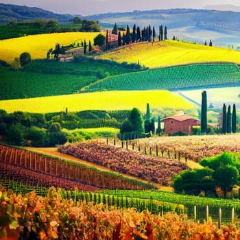 Image of autumn landscape of Tuscany Italy