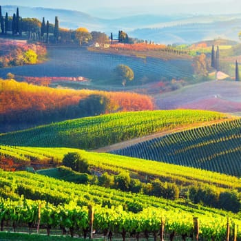 Image of autumn landscape of Tuscany Italy