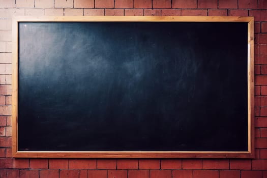 Image of a blank blackboard on a brick wall