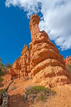 Eroded Pinnacle Reaching to the Sky in Red Canyon in Utah