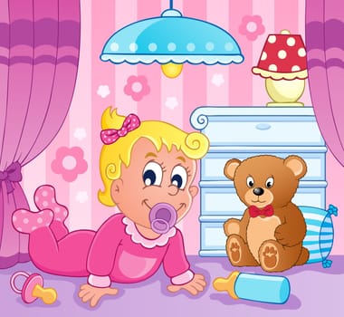 Baby girl theme image 2 - vector illustration.