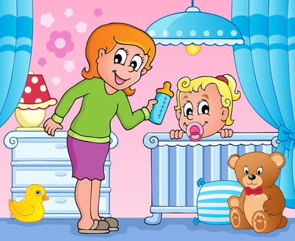 Baby room theme image 3 - vector illustration.
