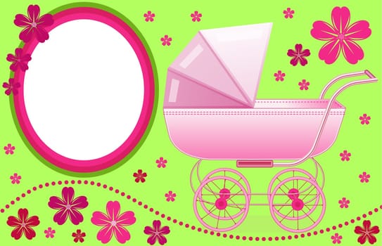 Baby pram photo frame