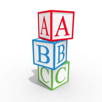 Colored cubes that says a b c