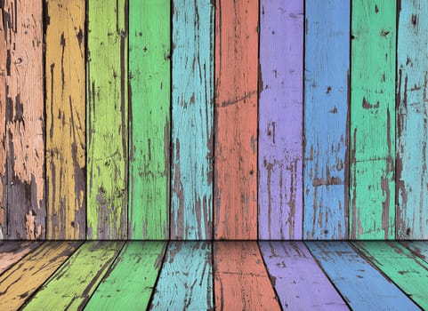 Wood colored textured floor for background