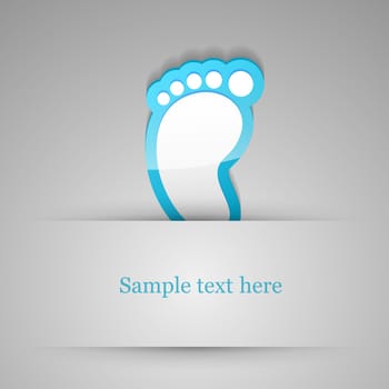 Footprint sticker. Vector illustration.