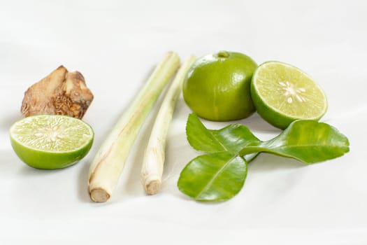 Spices of spicy lemongrass soup or tom yam is thai food. Tom yum flavoured with the paste may have different characteristics from that made with fresh herb ingredients such as galangal, kaffir lime leaf, lemon, lemongrass.