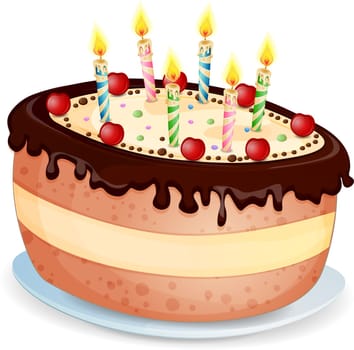Birthday cake isolated on white