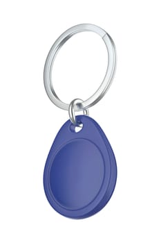 Keyring with RFID key tag isolated on white background