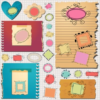 layout templates with cute doodled frames