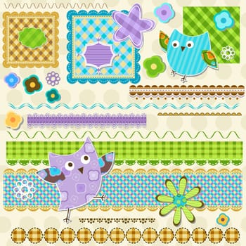 cute textured elements for scrapbook