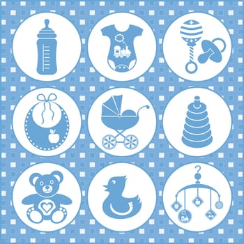set of baby boy icons