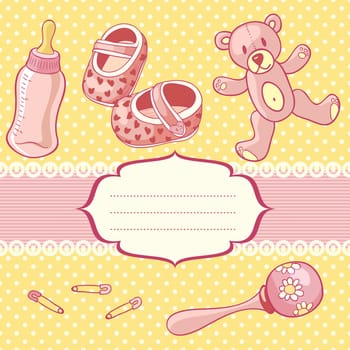 cute newborn baby card, vector illustration, eps10