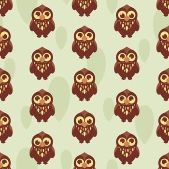 abstract cute seamless pattern vector illustration with owl