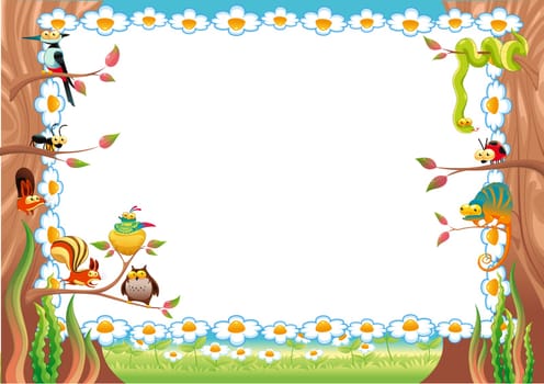 Funny card with empty space for text. Vector illustration, A3-A4-A5 size, proportioned.