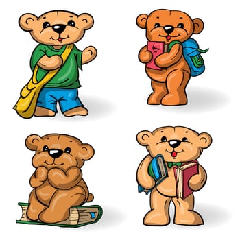 Vector set -  cartoon toy bears