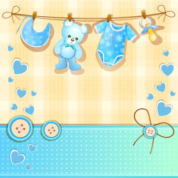 Blue baby shower card