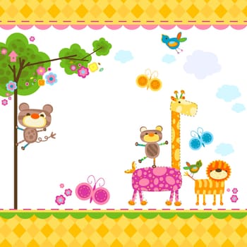 cute animals background for cards
