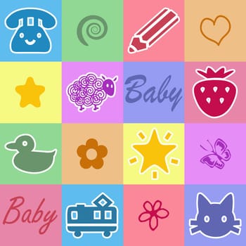Colorful seamless baby background wallpaper