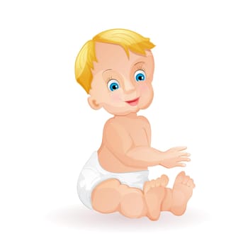 Baby boy isolated on white