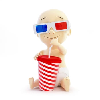 baby 3d cinema glasses on black background