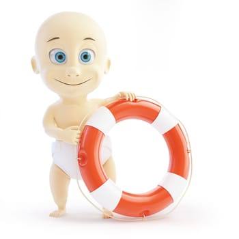 baby lifebuoy on a white background