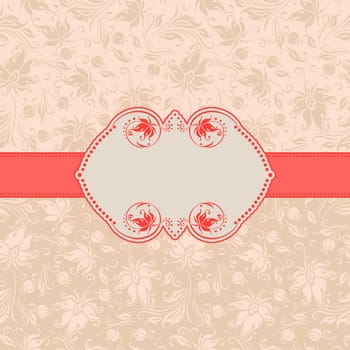 Template frame design for greeting card . Seamless background.