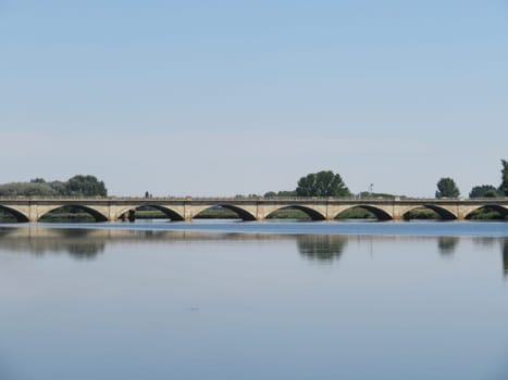 river with bridge path passage water sky landscape