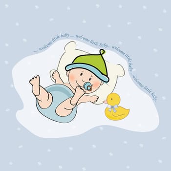 babyboy shower card, illustration in vector format
