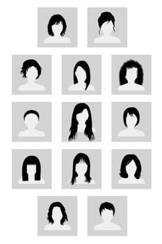 Female avatar profile icon set